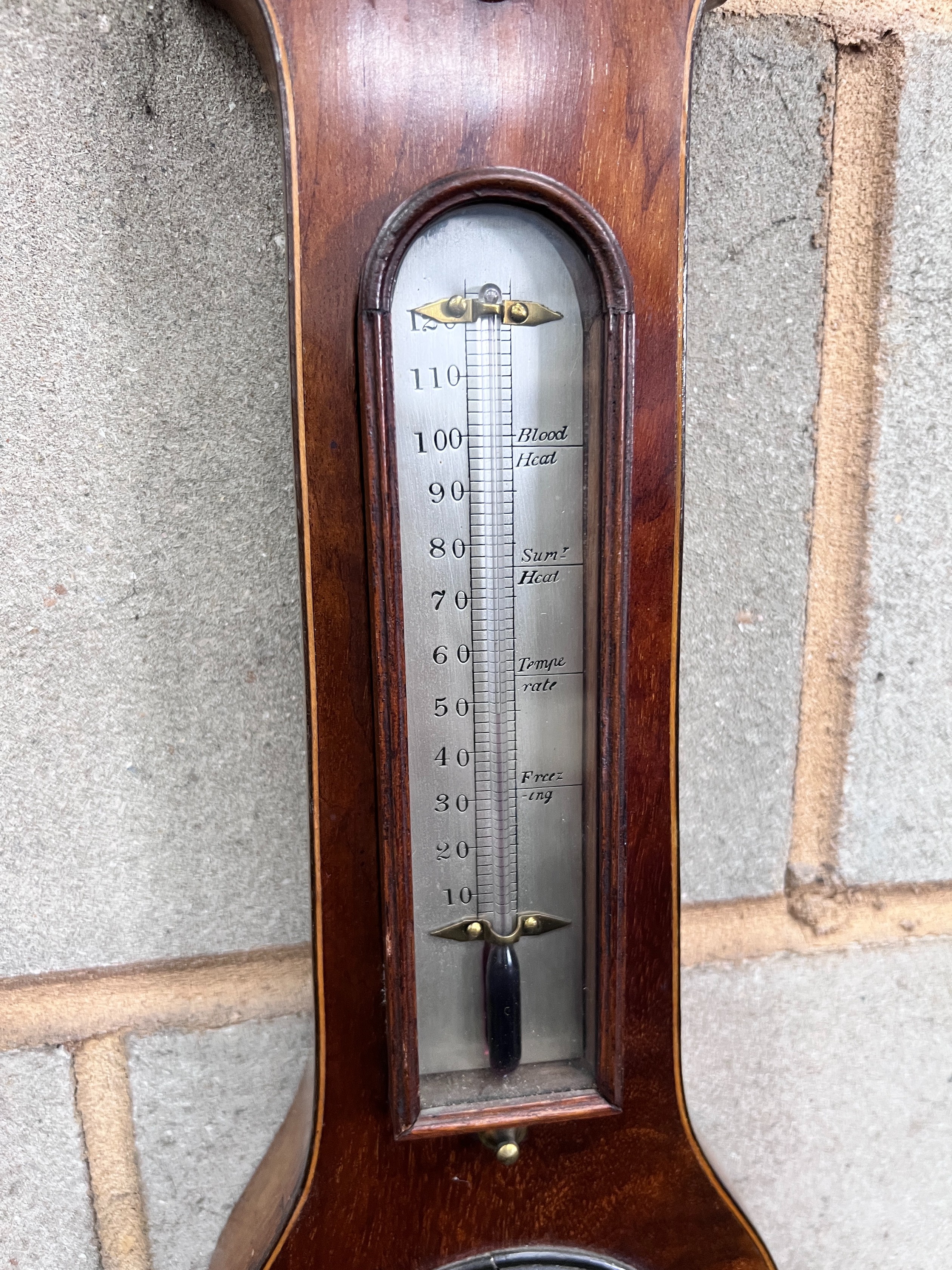 An early 19th century strung mahogany wheel barometer, 109cm *Please note the sale commences at 9am.